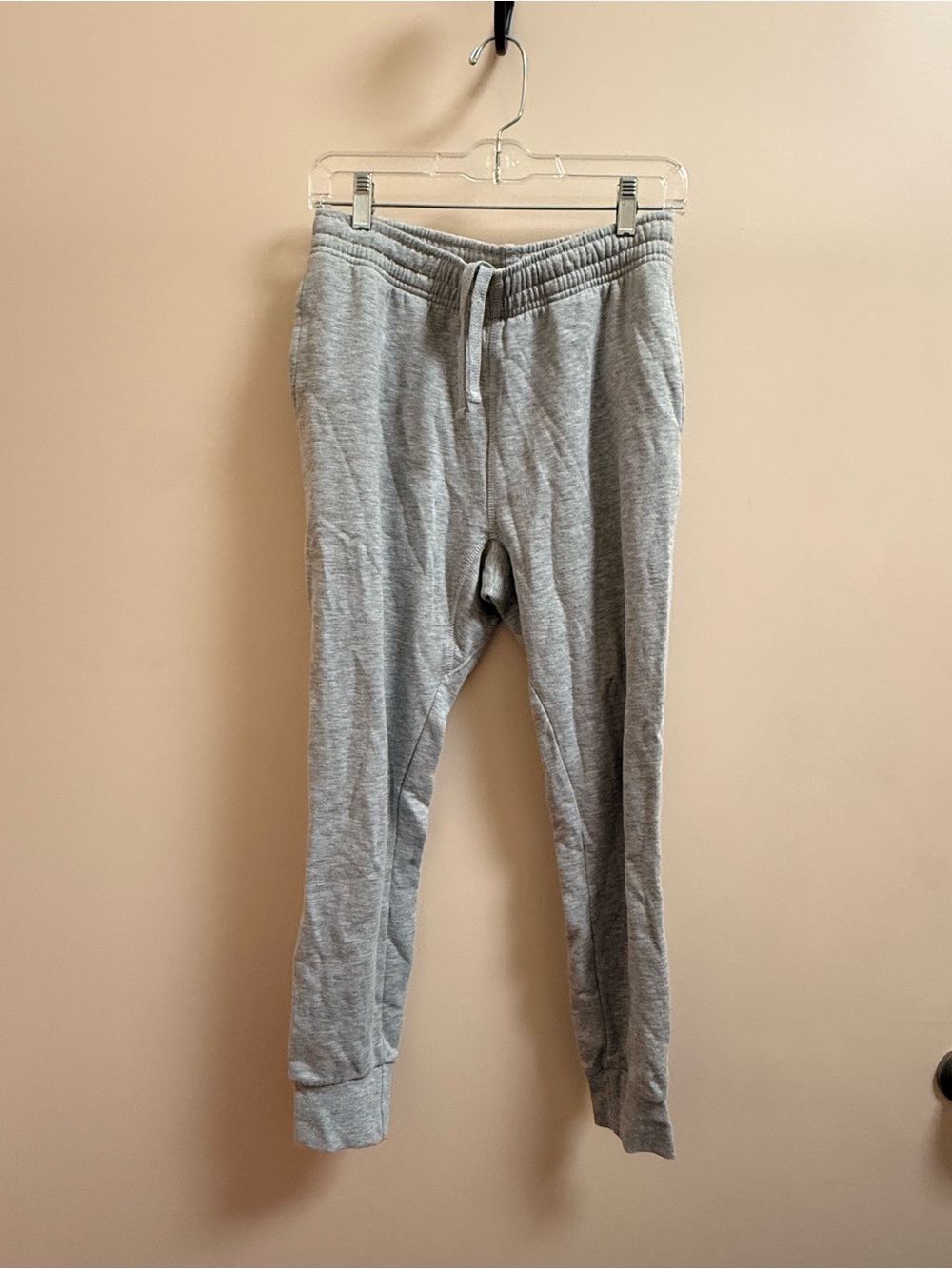 Solid Gray Men's Sweatpants with Drawstring
